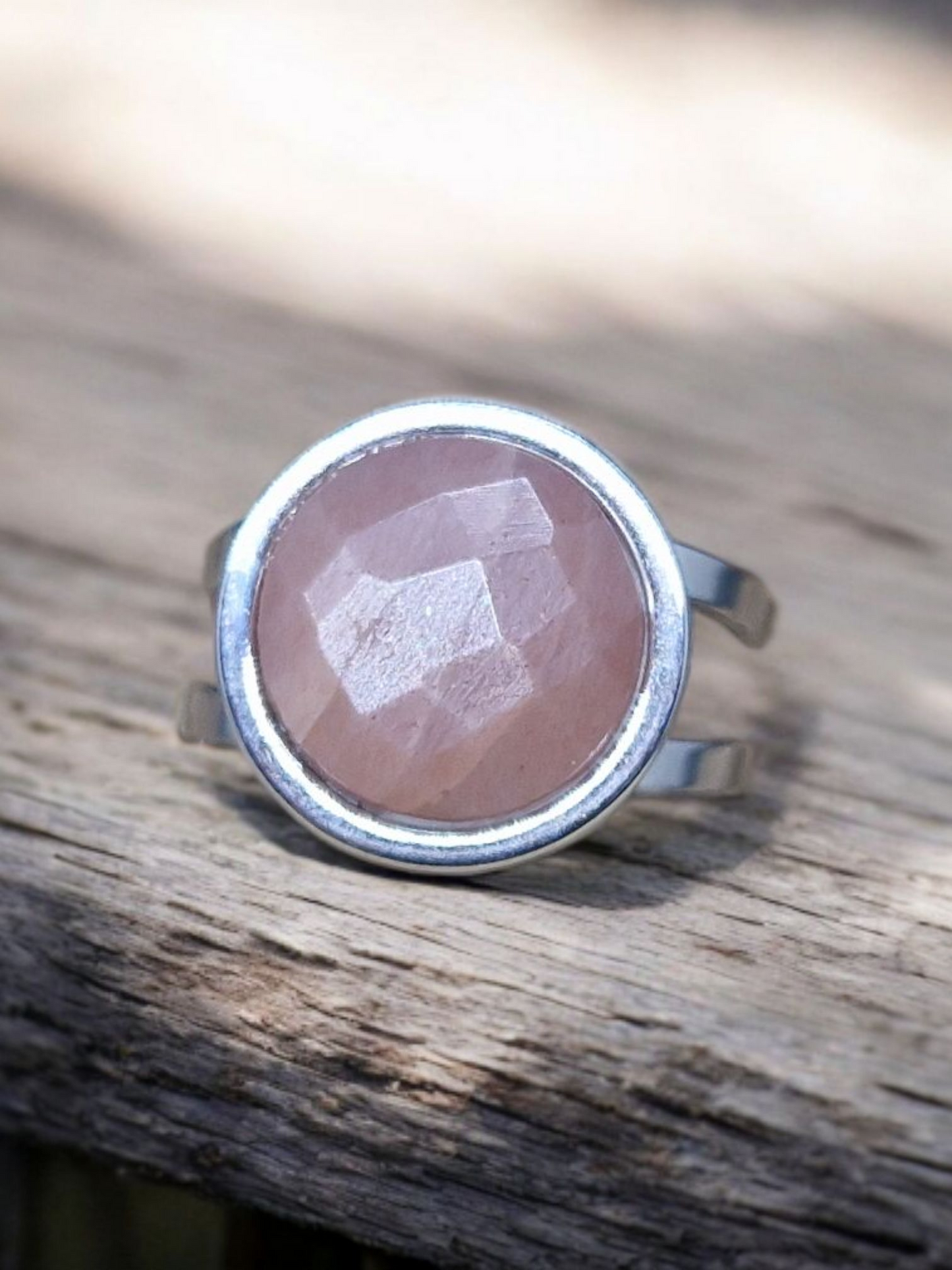 Bague Pierre de lune acier