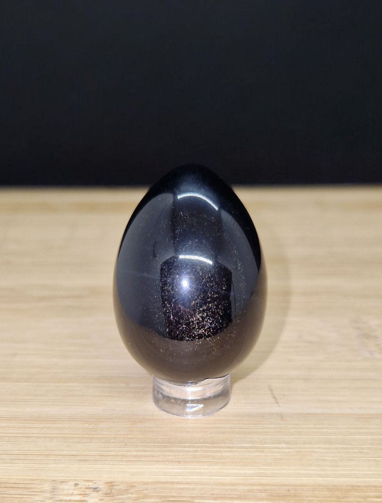 Œuf en Obsidienne argentée