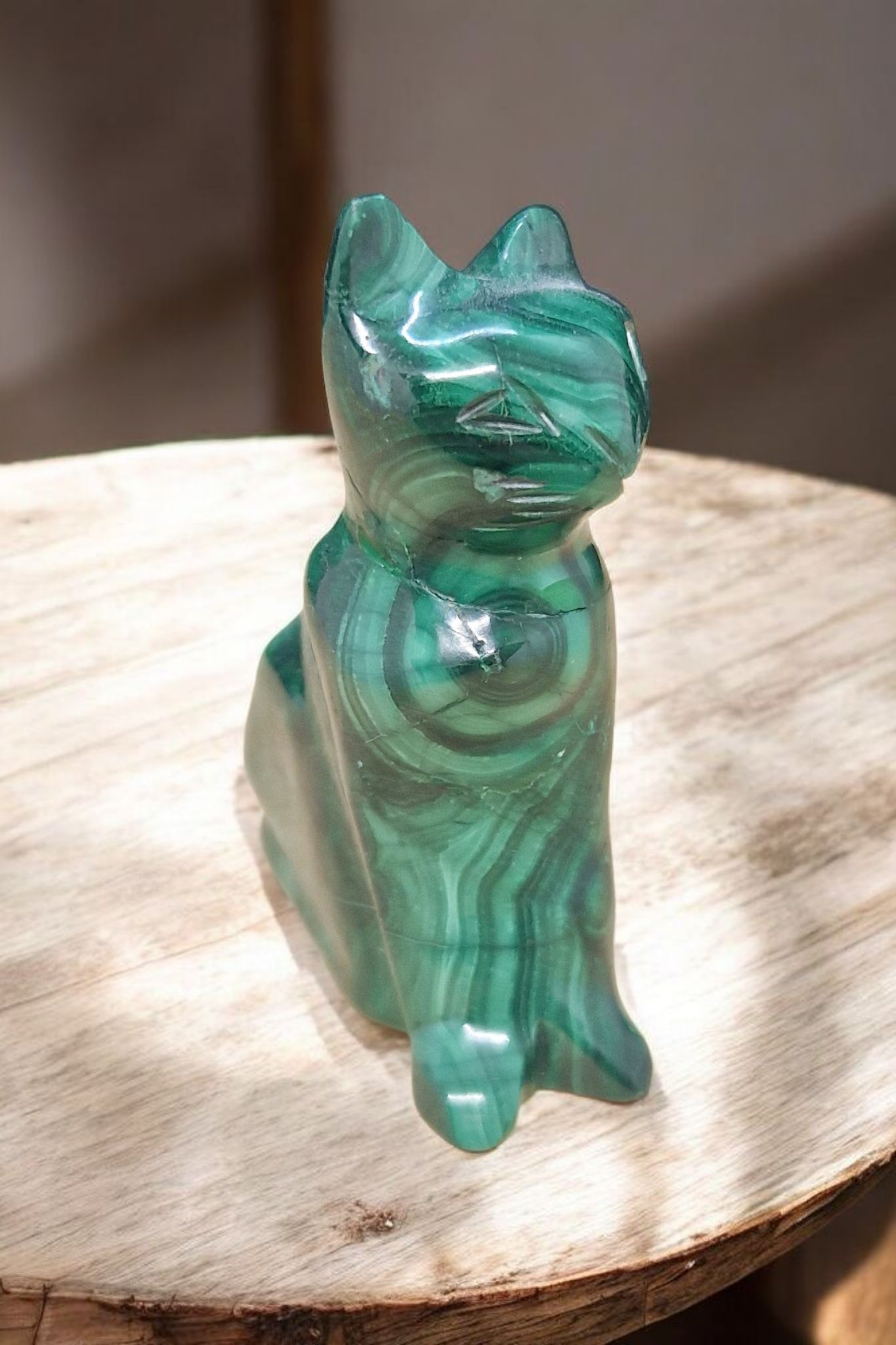 Chat en Malachite