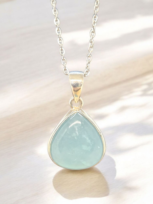 Pendentif Aigue Marine sertie Argent