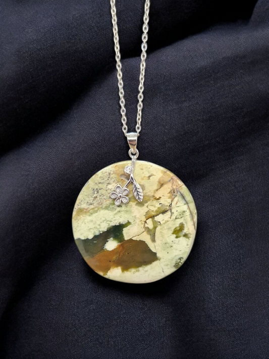 Pendentif Calcédoine chrome