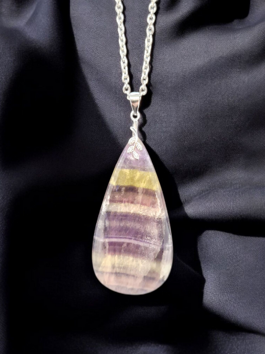Pendentif Fluorite multicolore