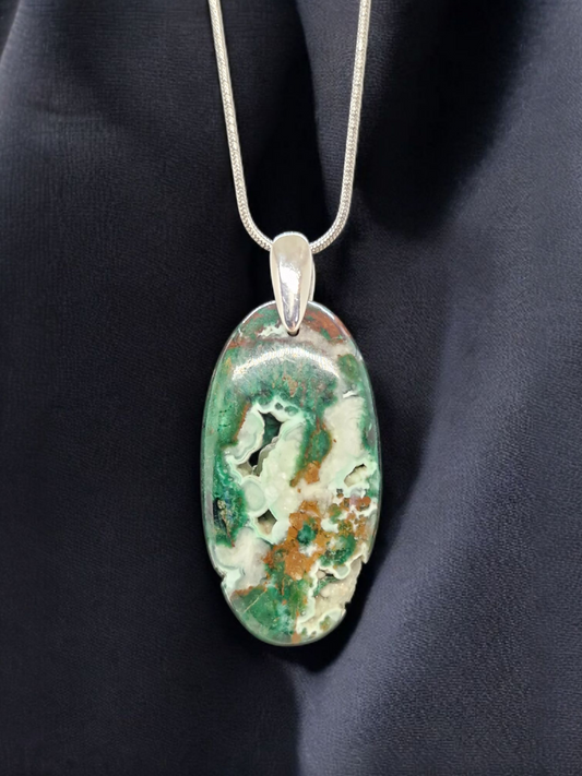 Pendentif Malachite druzy