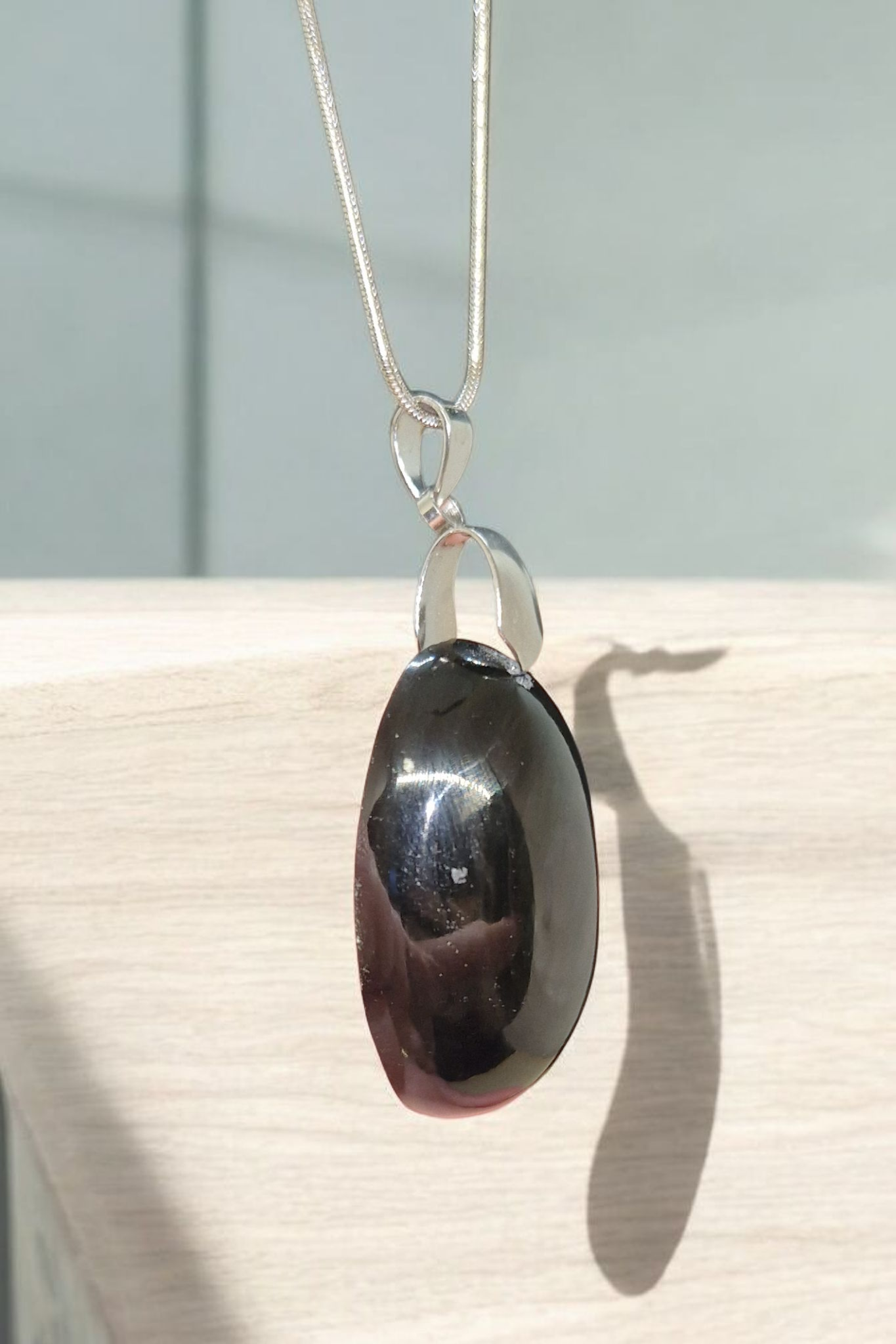 Pendentif Obsidienne œil celeste