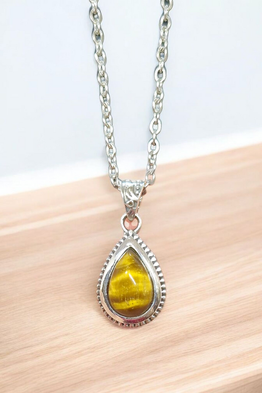 Pendentif Oeil de tigre Argent