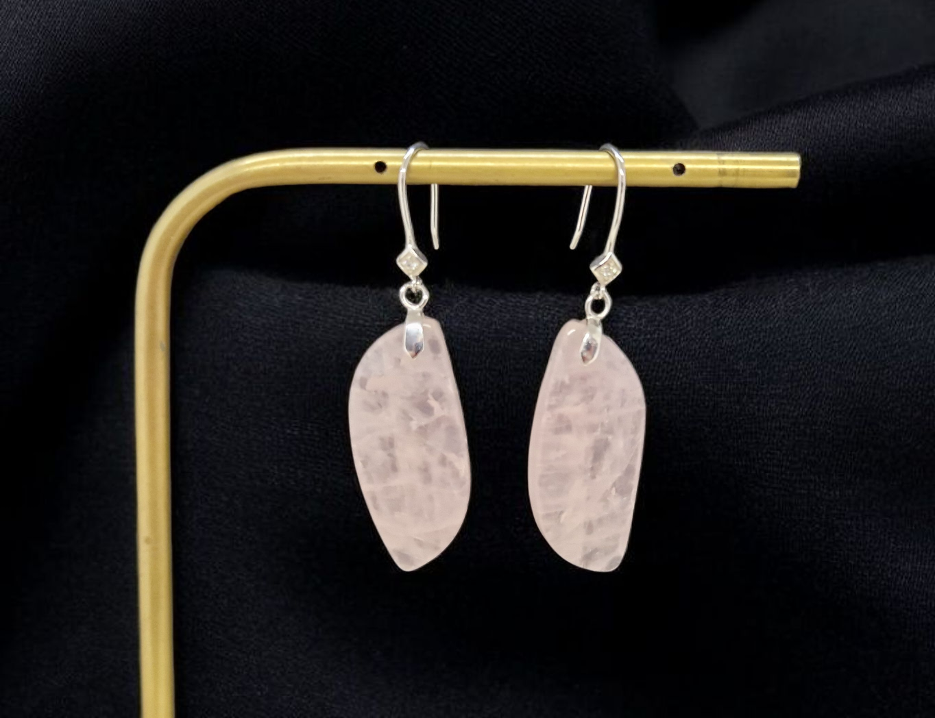 Boucles d'oreilles Quartz rose