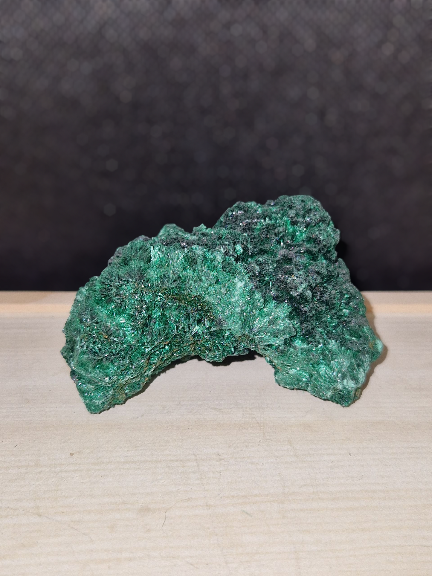 Malachite fibreuse brute