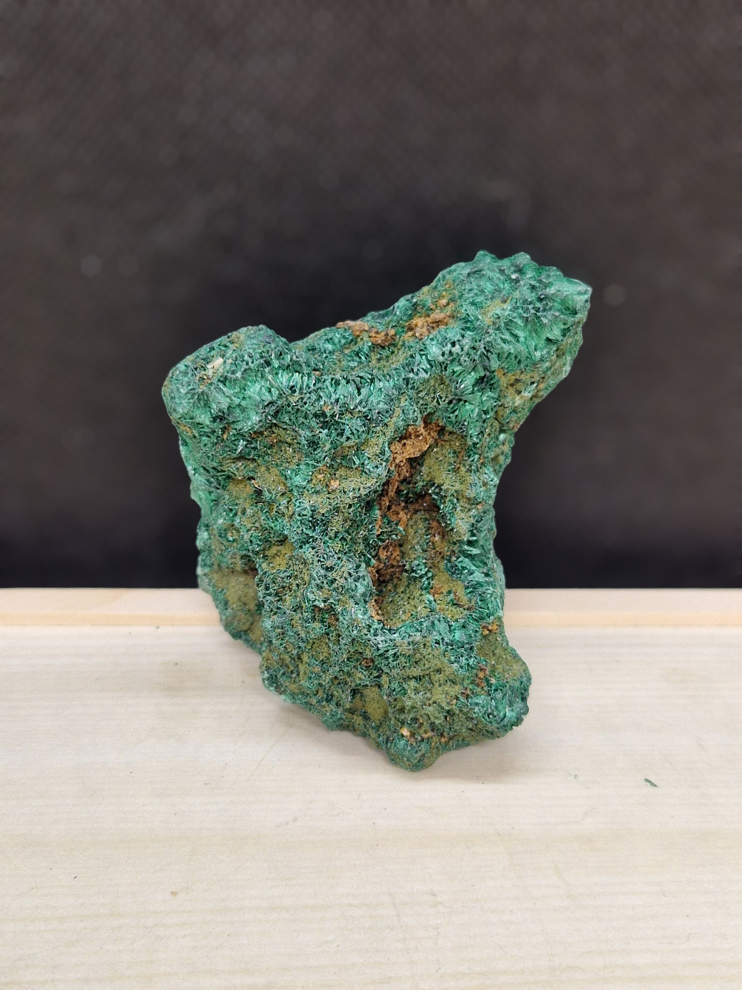 Malachite fibreuse brute