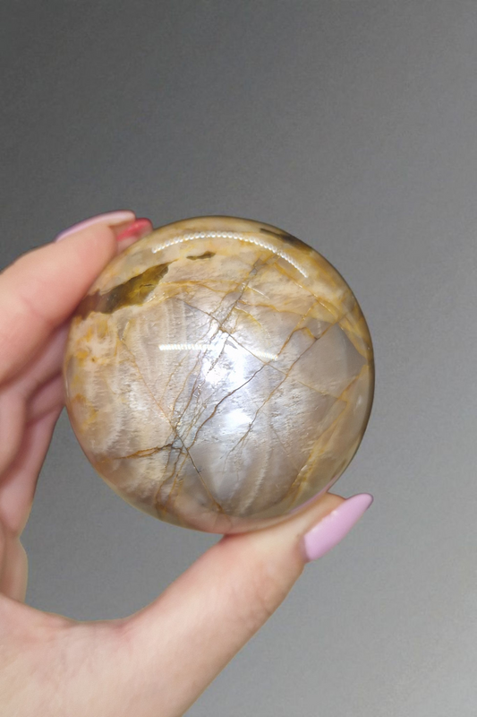 Sphère Pierre de lune pêche
