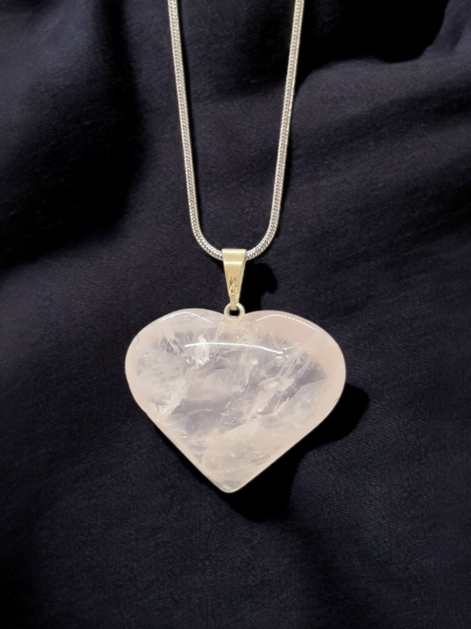 Pendentif Quartz rose coeur