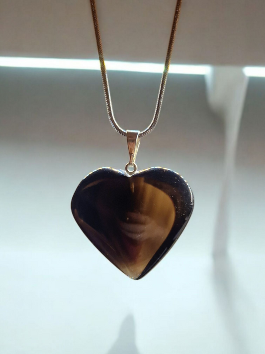 Pendentif Quartz fumé coeur