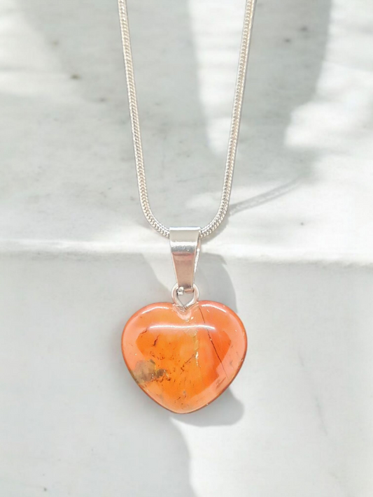 Pendentif Jaspe rouge coeur