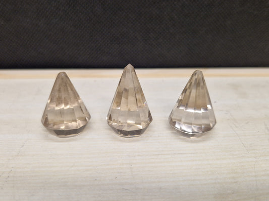 Pointes facettées Quartz fumé