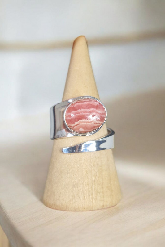 Bague réglable Rhodochrosite Argent