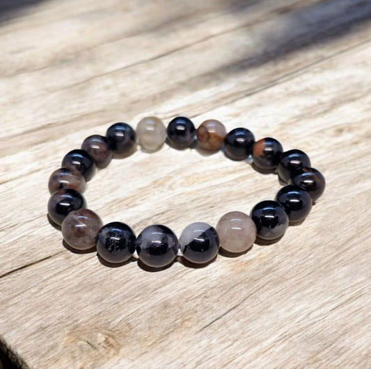 Bracelet Tourmaline avec quartz 10mm
