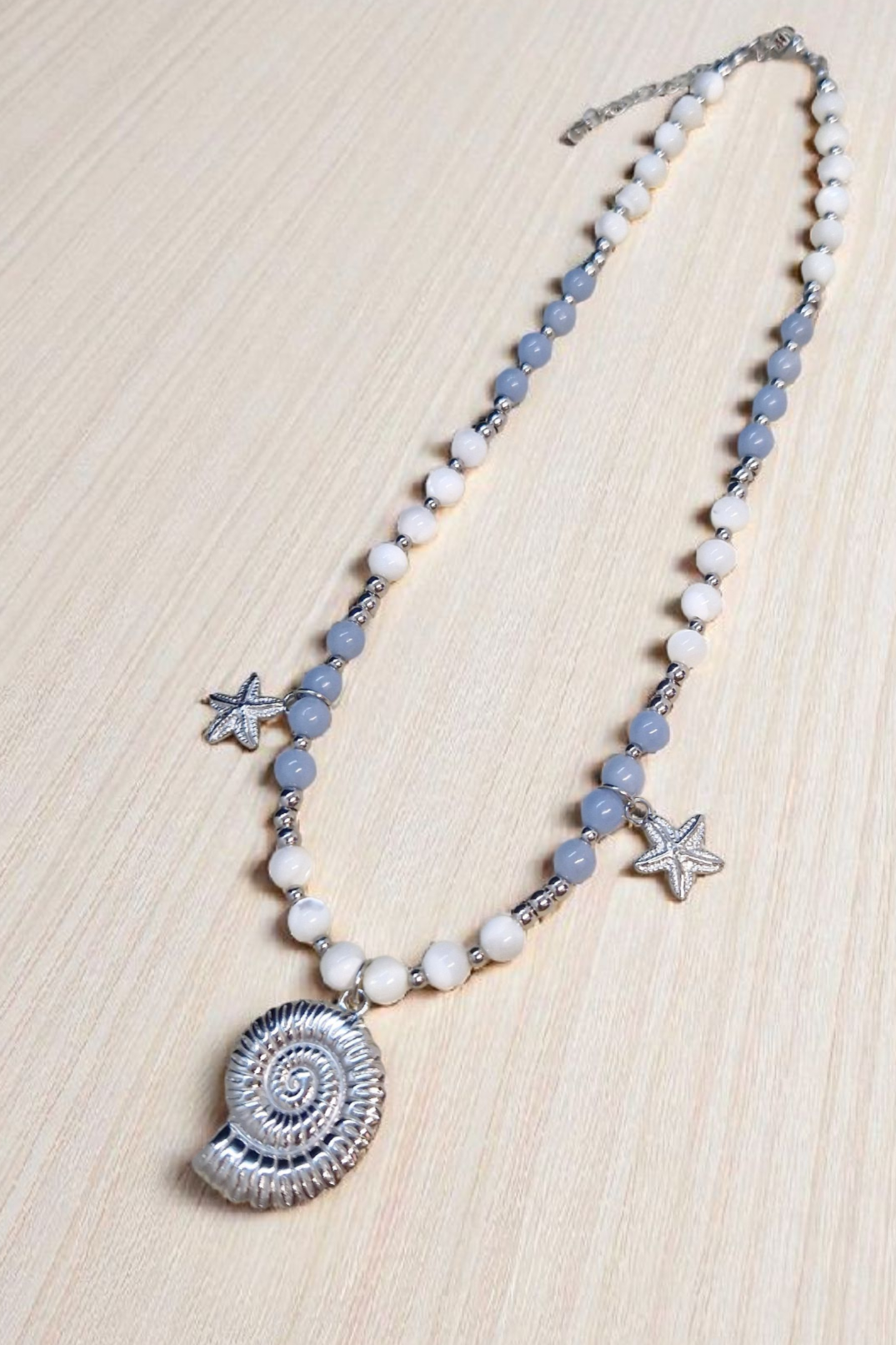 Collier Nacre et Angelite