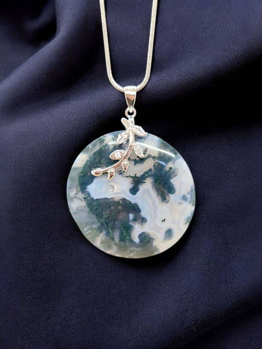 Pendentif Agate mousse