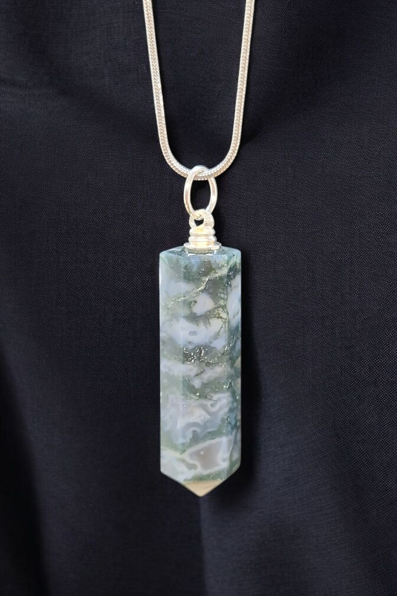 Pendentifs pointe Agate mousse