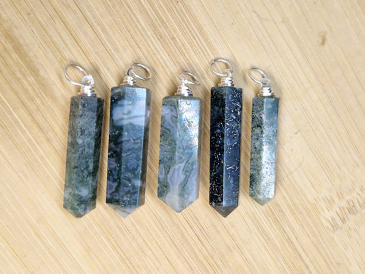Pendentifs pointe Agate mousse