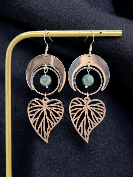 Boucles d'oreilles Feuilles de lune