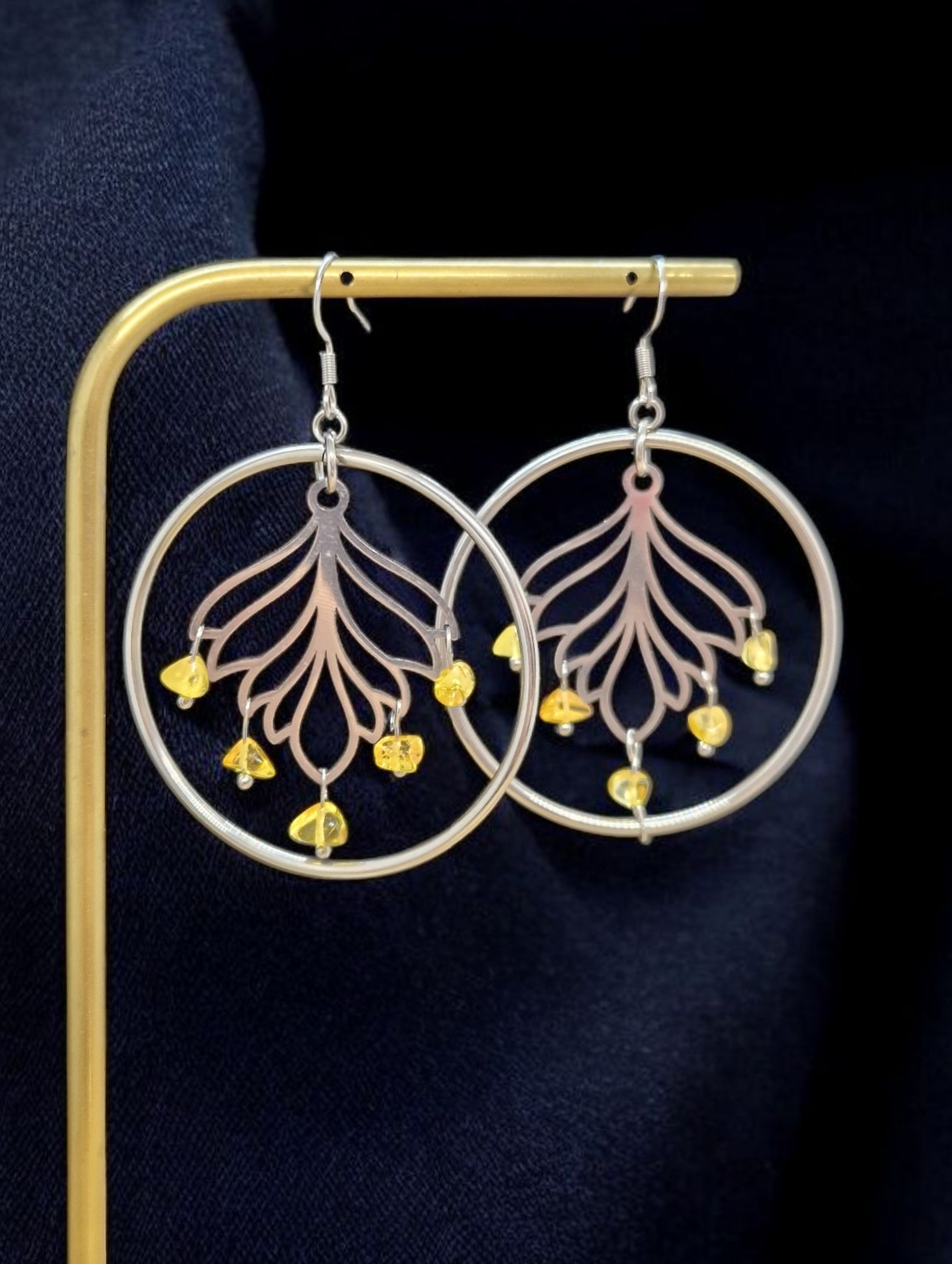 Boucles d'oreilles Feuilles d'Ambre
