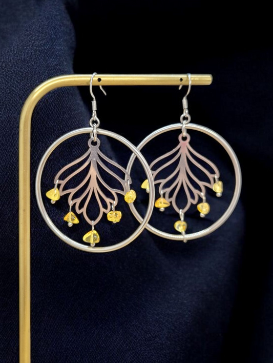 Boucles d'oreilles Feuilles d'Ambre