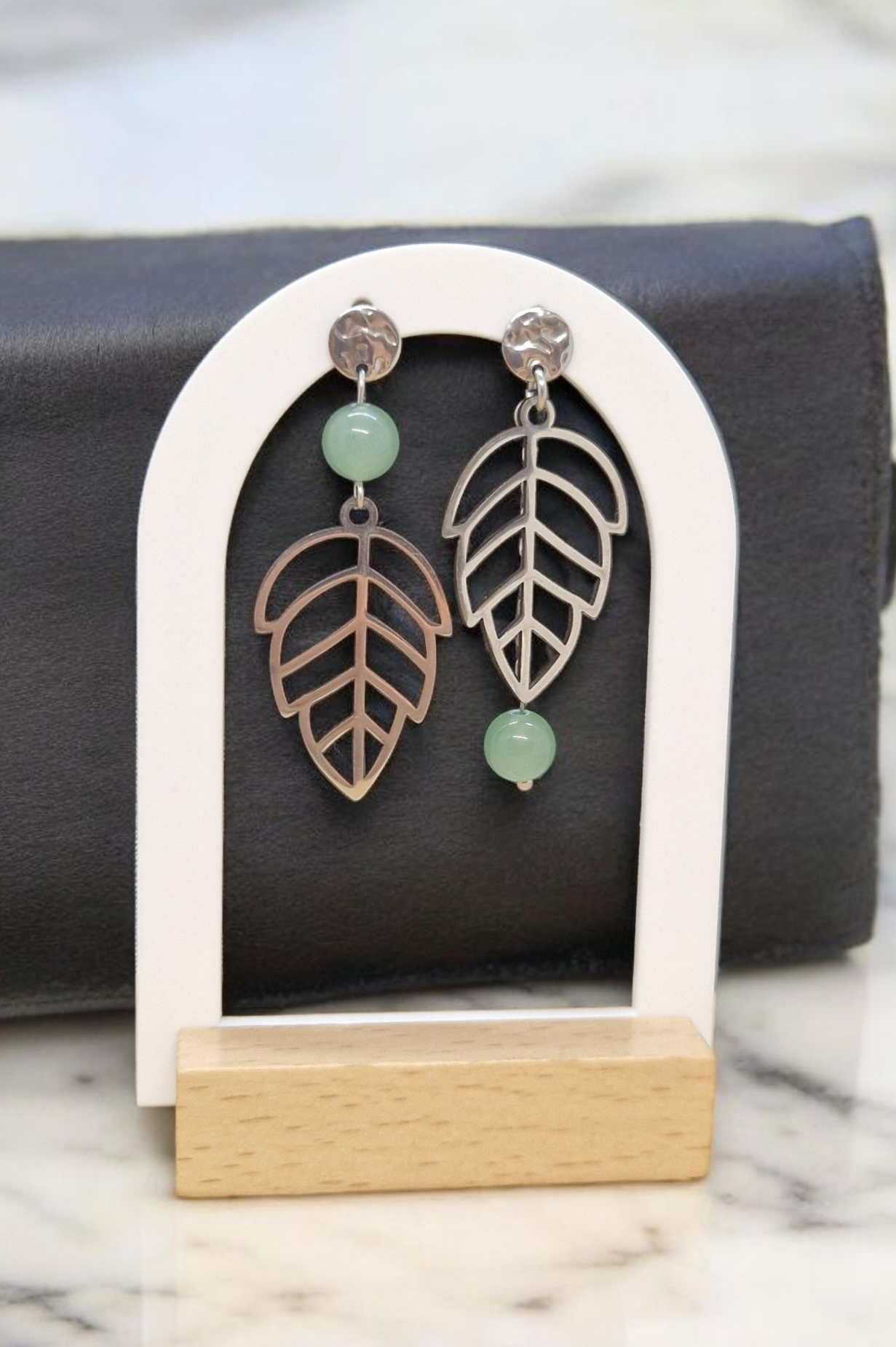 Boucles d'oreilles Asymétrie boisée