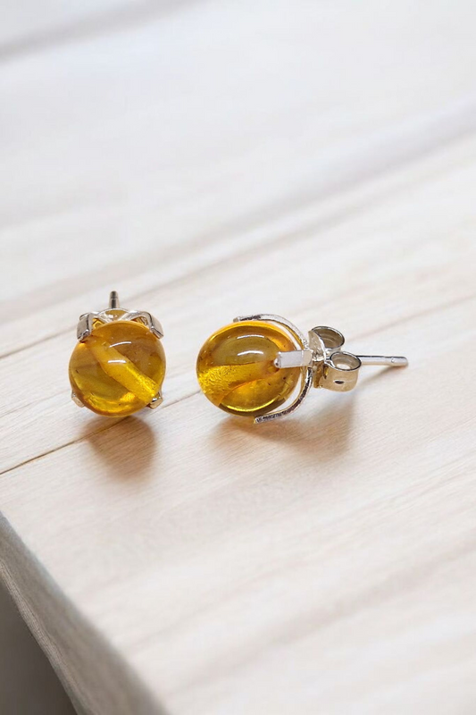 Clous en Argent & Ambre