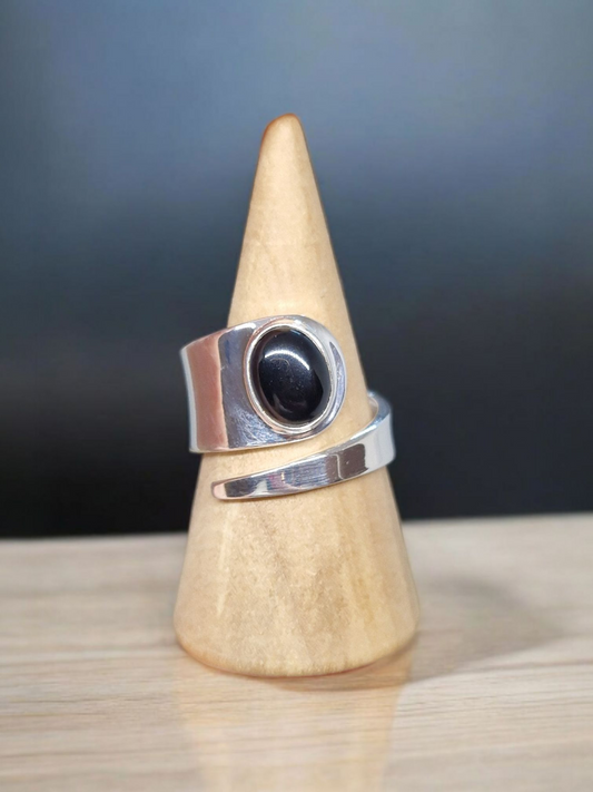 Bague Agate noire Argent