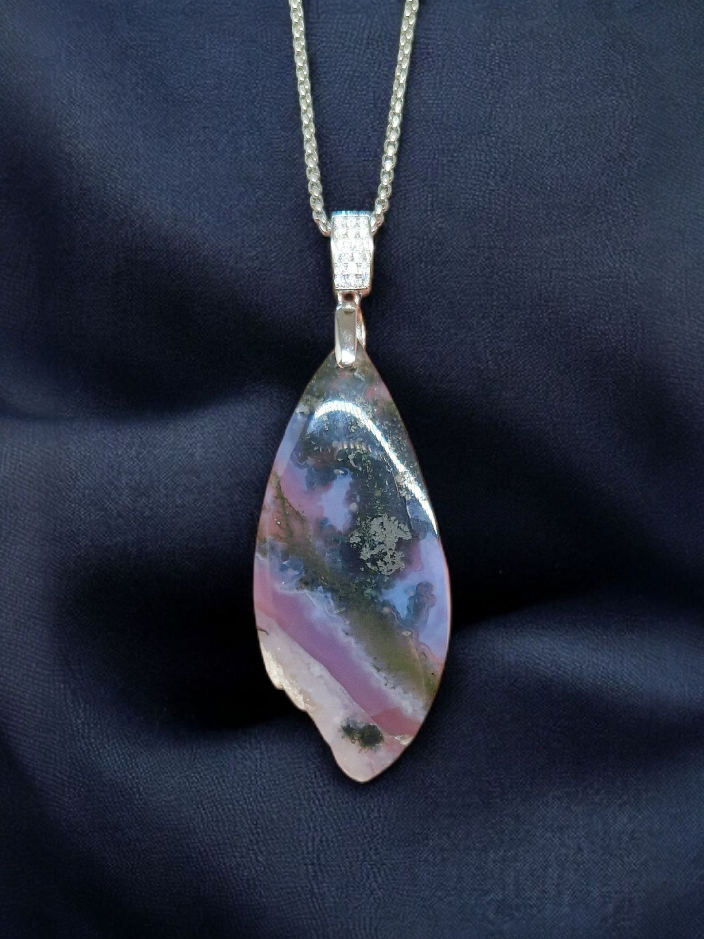 Pendentif Agate mousse violette