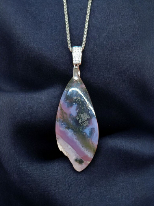 Pendentif Agate mousse violette