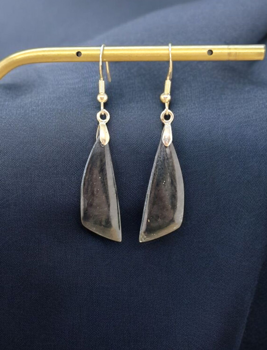 Boucles d'oreilles Jade noir
