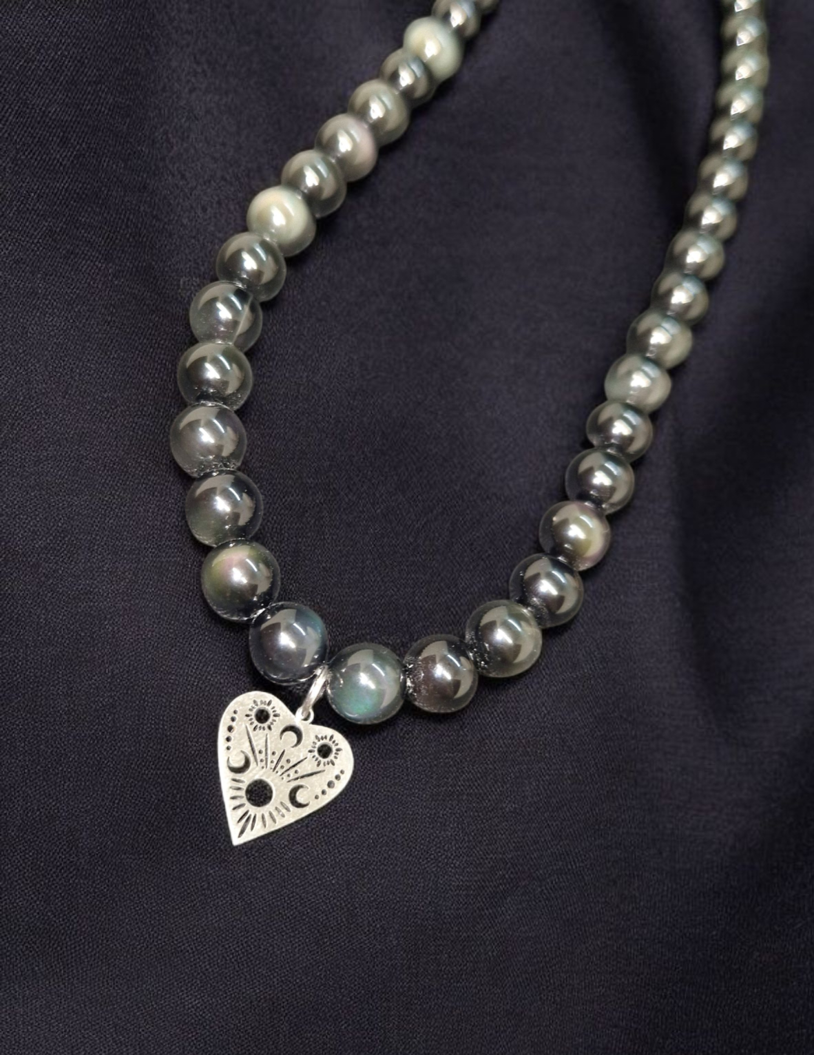 Collier Ouija Obsidienne oeil celeste