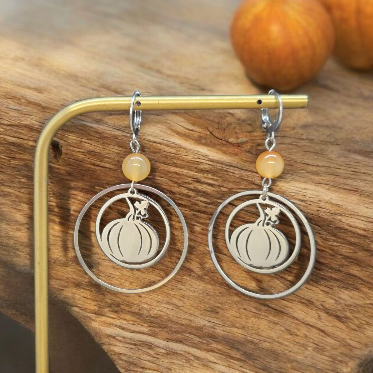 Boucles d'oreilles Pumpkin & Cornaline
