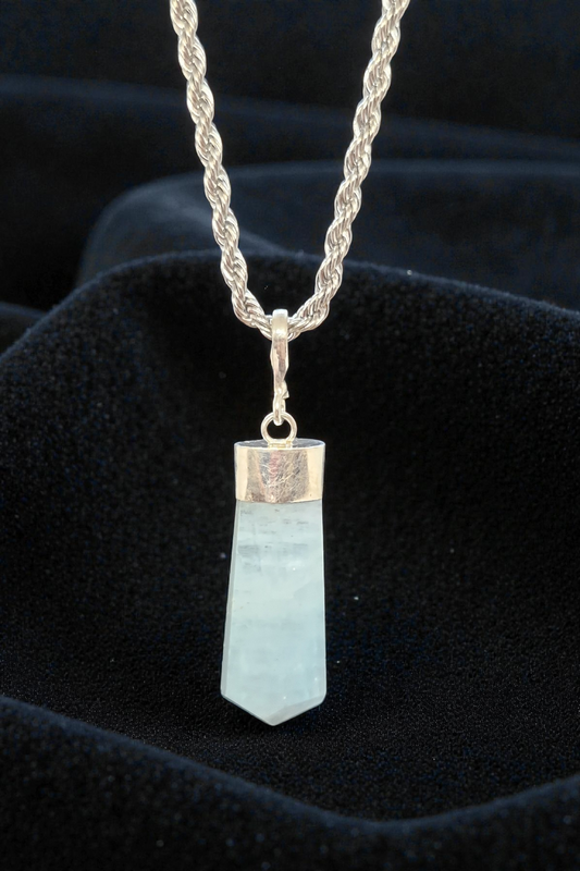 Pendentif Aigue Marine Argent
