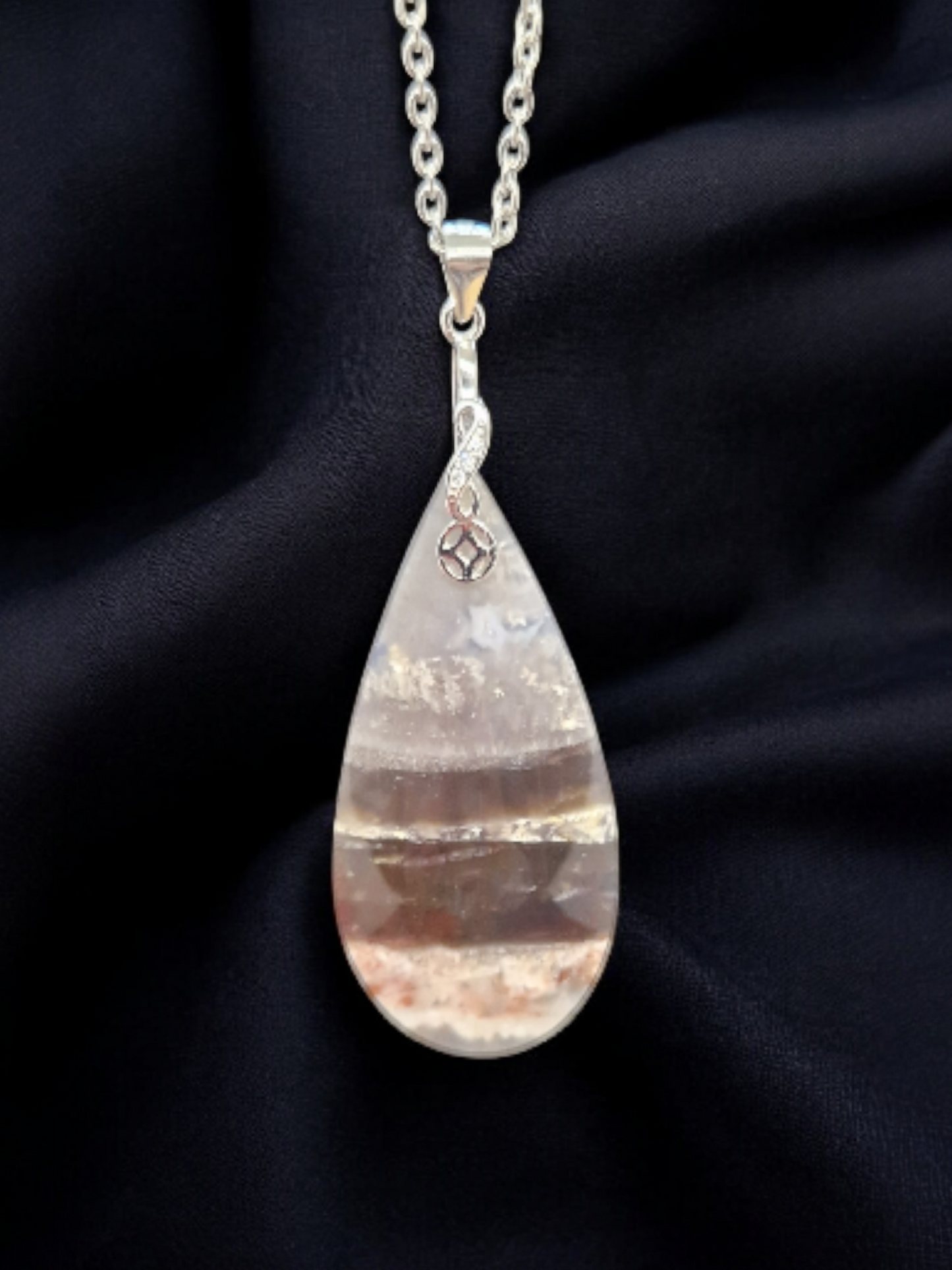 Pendentif Agate plume