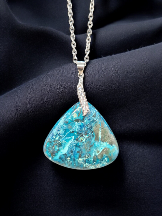 Pendentif Azurite Chrysocolle