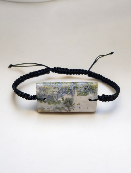 Bracelet Agate mousse réglable