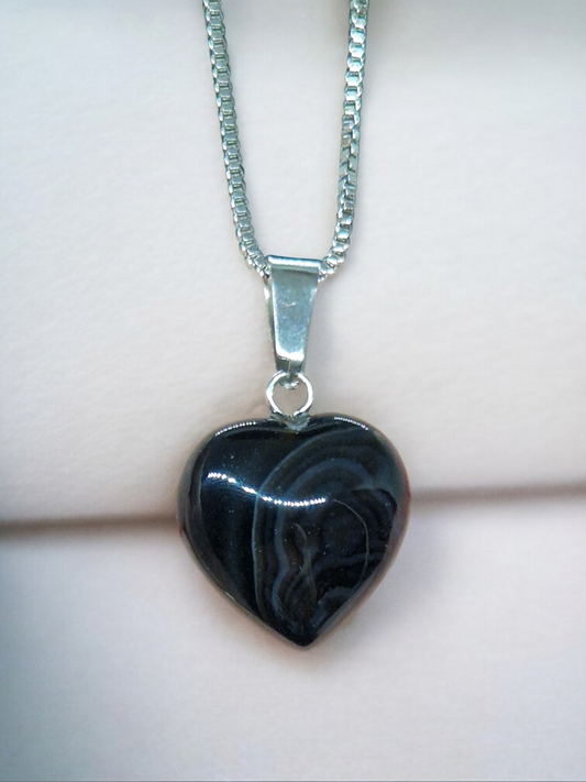 Pendentif coeur onyx