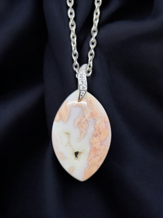 Pendentif Agate candy coton