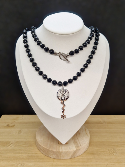 Collier Obsidienne noire Hécate