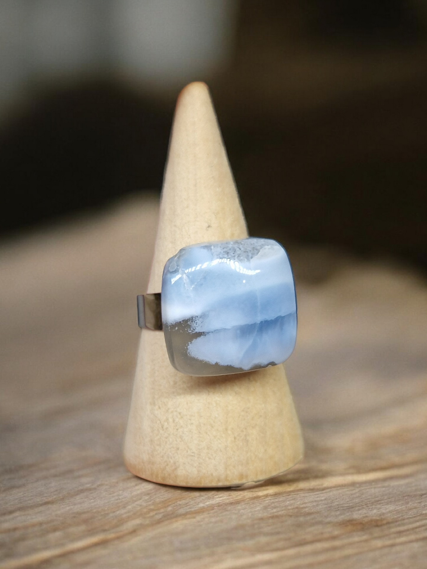 Bague Opale Owyhee acier