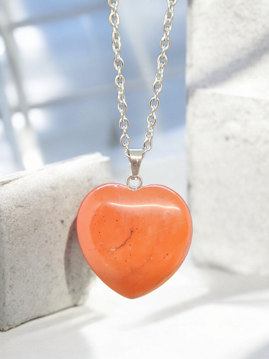 Pendentif Jaspe rouge coeur