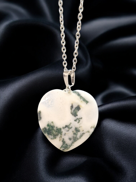 Pendentif coeur Agate arbre