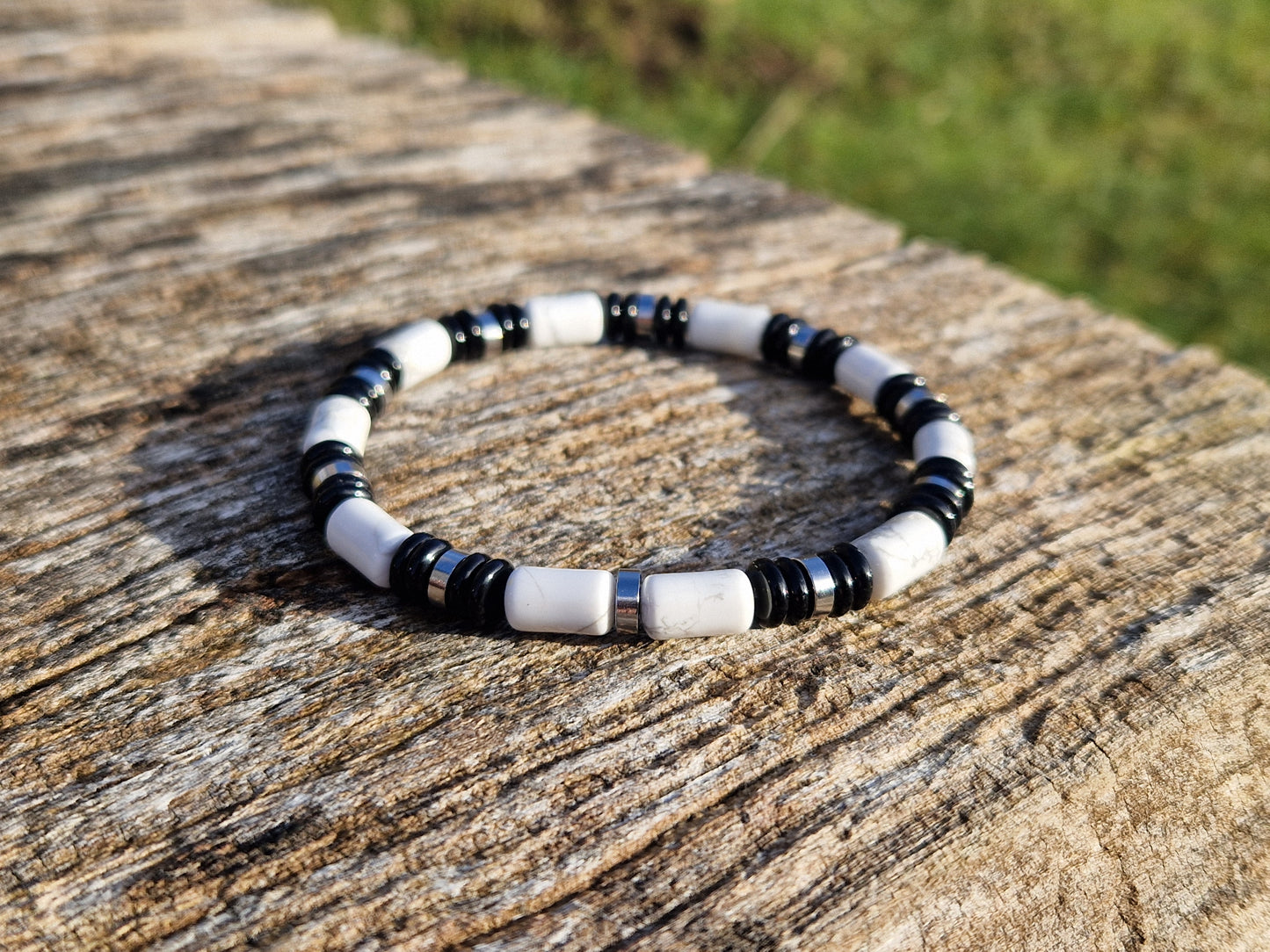 Bracelet Obsidienne noire Howlite