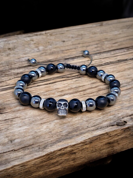 Bracelet Hématite & onyx 8mm