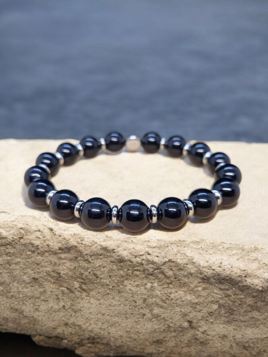 Bracelet Obsidienne noire 10mm