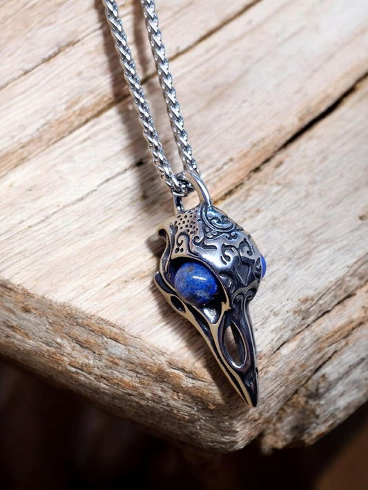 Collier corbeau Lapis lazuli