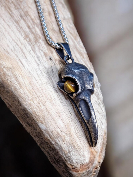 Collier corbeau Œil de tigre