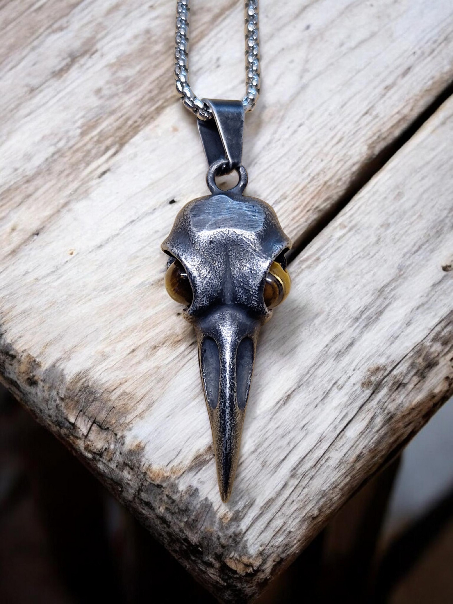 Collier corbeau Œil de tigre